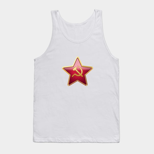 Red star with a sickle and a hammer Tank Top by CAXAP